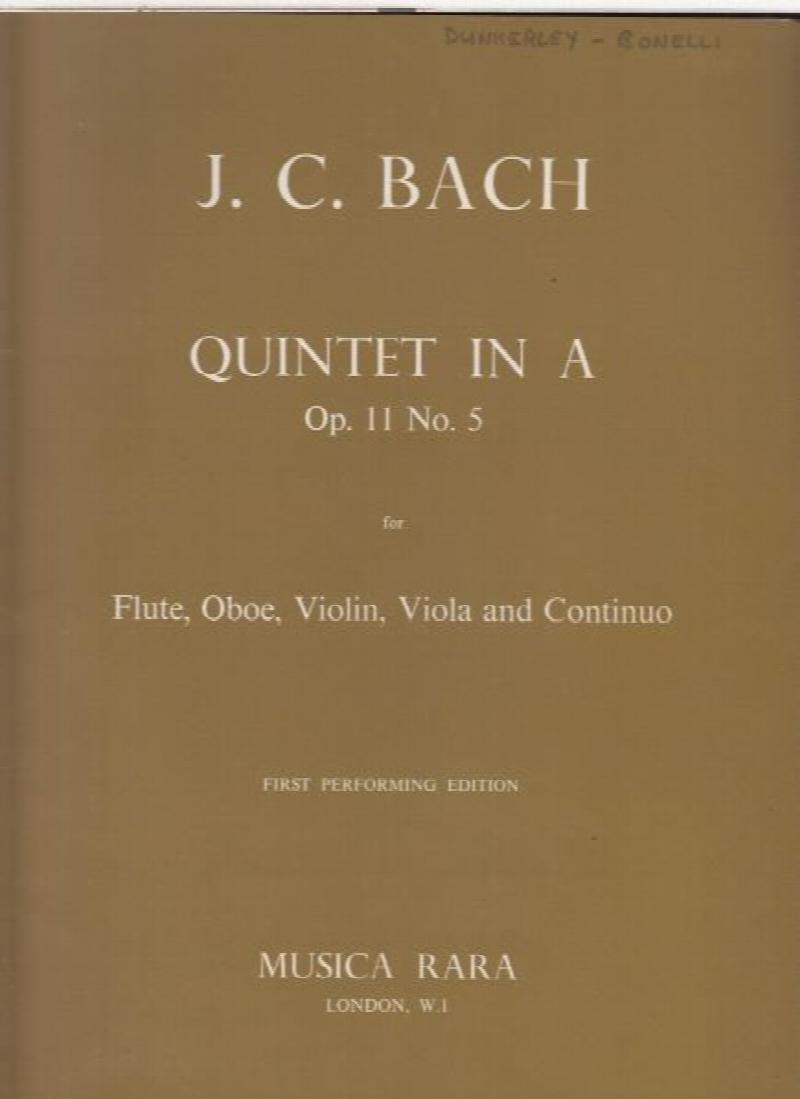 Quintet in A major, Op.11 No.5 for Flute, Oboe, Violin, Viola and